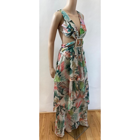 PATBO OASIS CUTOUT OPEN BACK MAXI DRESS SZ LARGE - Picture 4 of 6